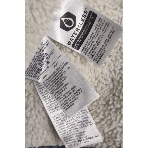 Levi's Mens Denim Sherpa Lined Trucker Jacket Coat Blue Stylish - Picture 8 of 15